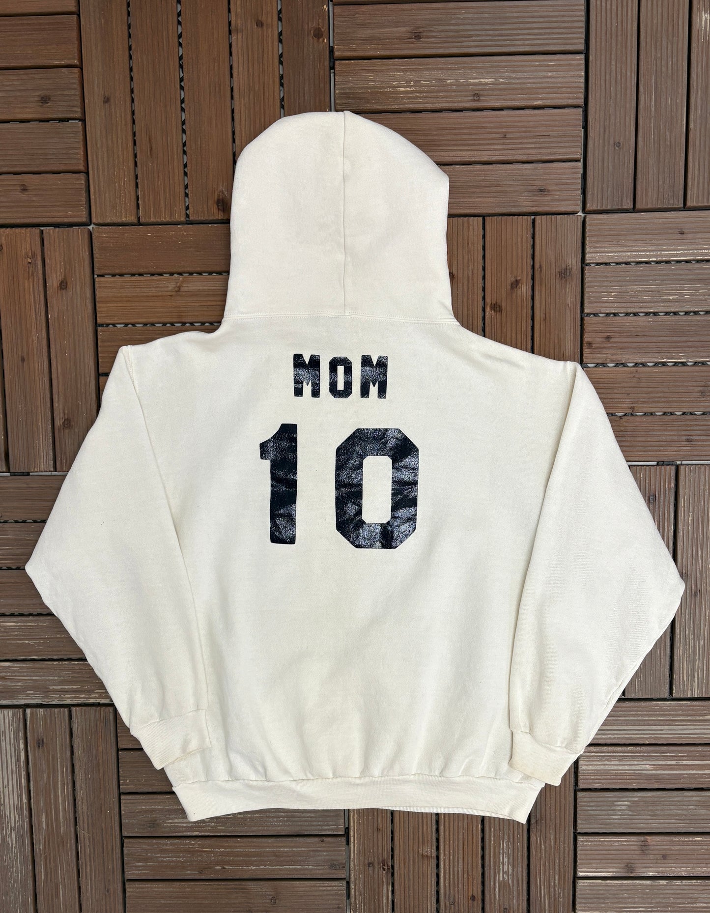 Illinois Fighting Illini Mom Graphic Hoodie | Size Large | Vintage 1990s College White Sweater |