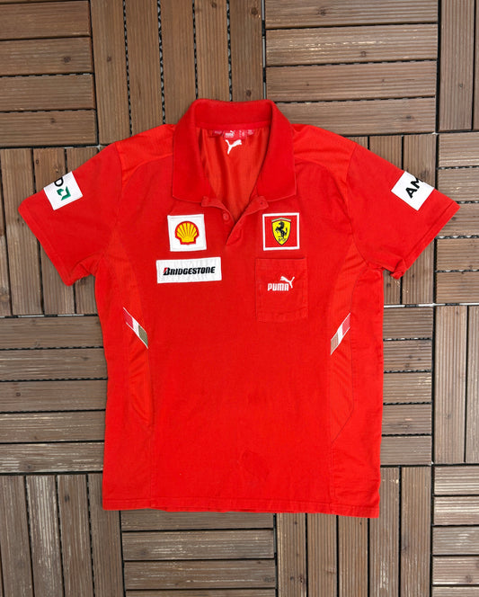 Ferrari Puma Formula 1 Graphic Jersey | Size Large | Vintage 2000s Promotional Red T-Shirt |