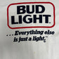 Bud Light Everything Else Is Just A Light Graphic Tee | Size X-Large | Vintage 1990s Alcohol Promotional White T-Shirt |