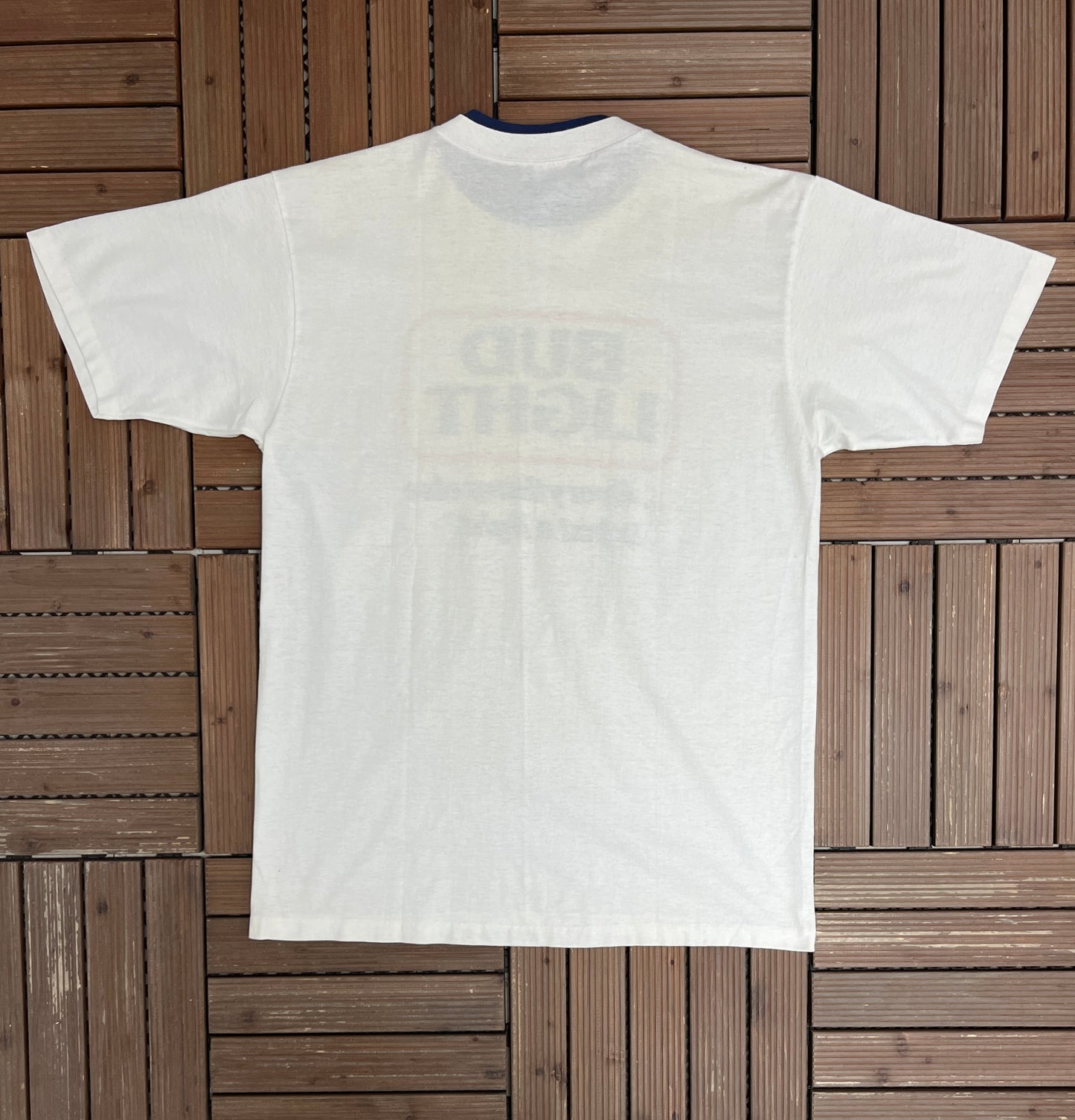 Bud Light Everything Else Is Just A Light Graphic Tee | Size X-Large | Vintage 1990s Alcohol Promotional White T-Shirt |