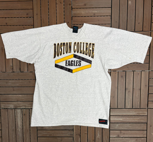 Boston College Eagles Graphic Tee | Size X-Large | Vintage 1990s College Sports Grey T-Shirt |