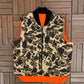 Blizzard Pruf Camouflage Hunting Vest Jacket | Size X-Large | Vintage 1990s Reversible Camo Vest |