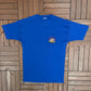 Grand Prix International Embroidered Graphic Tee | One Size Fits All | Vintage 1990s Racing Blue T-Shirt|
