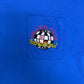 Grand Prix International Embroidered Graphic Tee | One Size Fits All | Vintage 1990s Racing Blue T-Shirt|