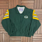 Green Bay Packers Graphic Windbreaker | Size X-Large | Vintage 1990s NFL Football Green Jacket |