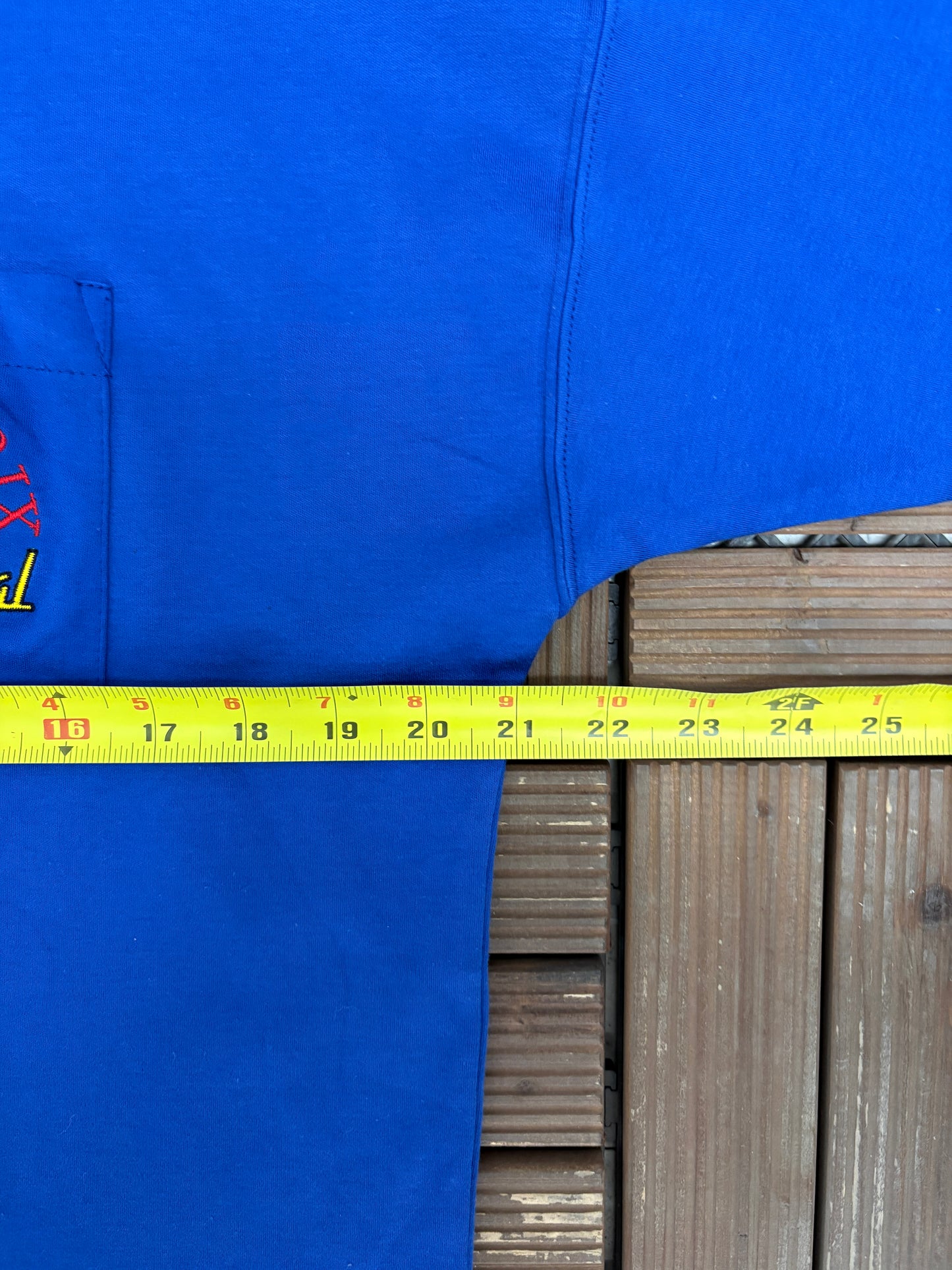 Grand Prix International Embroidered Graphic Tee | One Size Fits All | Vintage 1990s Racing Blue T-Shirt|