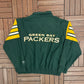 Green Bay Packers Graphic Windbreaker | Size X-Large | Vintage 1990s NFL Football Green Jacket |