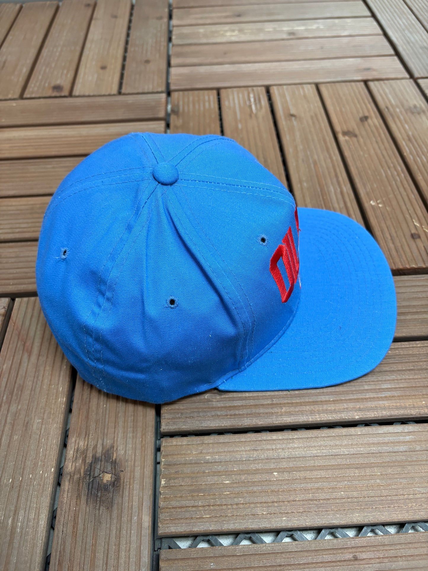 Houston Oilers Embroidered Graphic Hat | Snap Back | Vintage 1990s NFL Football Blue Cap |