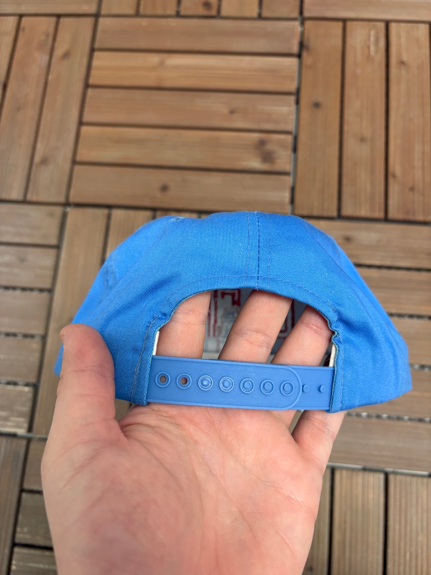 Houston Oilers Embroidered Graphic Hat | Snap Back | Vintage 1990s NFL Football Blue Cap |