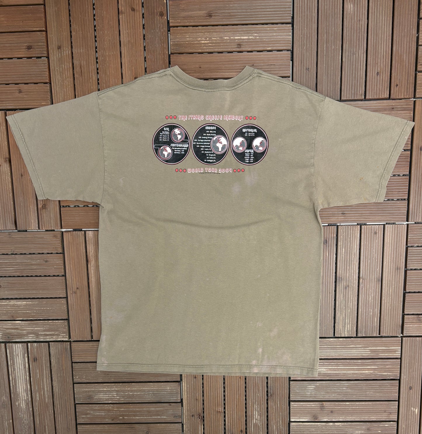 The String Cheese Incident Tour 2004 Graphic Tee | Size X-Large | Vintage 2000s Rock Band Green T-Shirt |