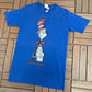 Cat In The Hat Dr. Seuss Graphic Tee | Size Bigger | Vintage 1990s Single Stitch Blue T-Shirt |