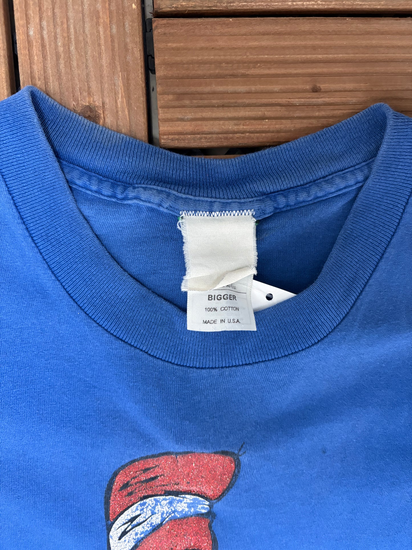 Cat In The Hat Dr. Seuss Graphic Tee | Size Bigger | Vintage 1990s Single Stitch Blue T-Shirt |