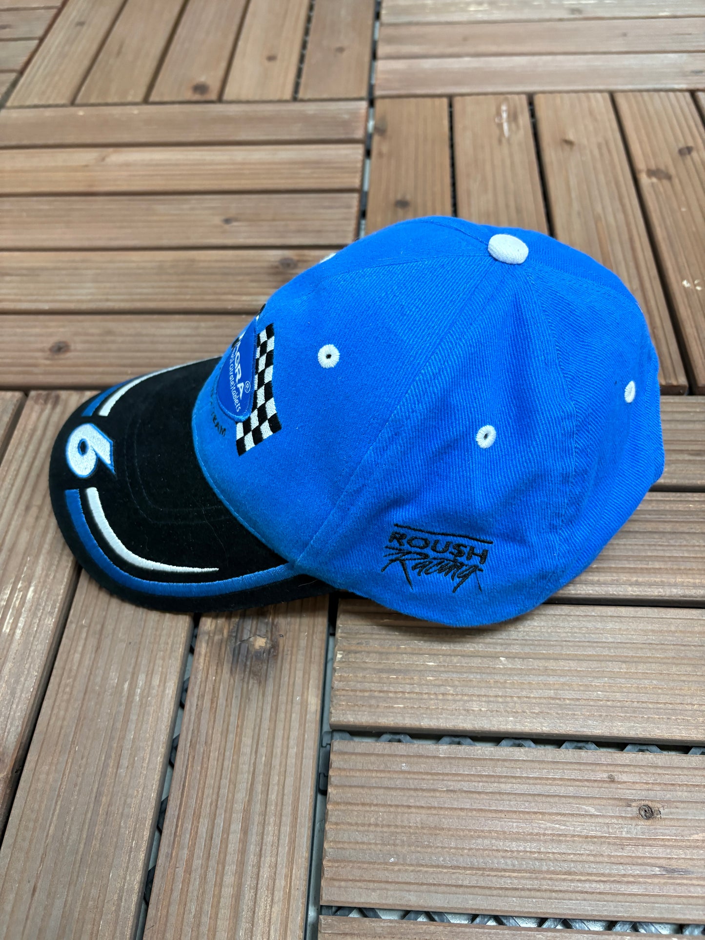 Mark Martin Viagra Racing Team Graphic Hat | Strap Back | Vintage 2000s Racing Blue Cap |