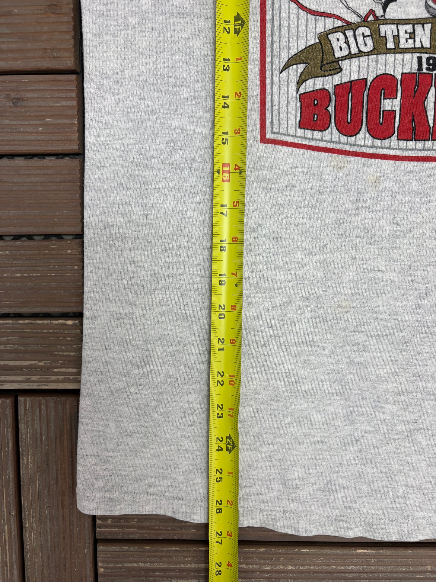 Ohio State Buckeyes Basketball 1992 Big Ten Champs Graphic Tee | Size Large | Vintage 1990s College Grey T-Shirt |