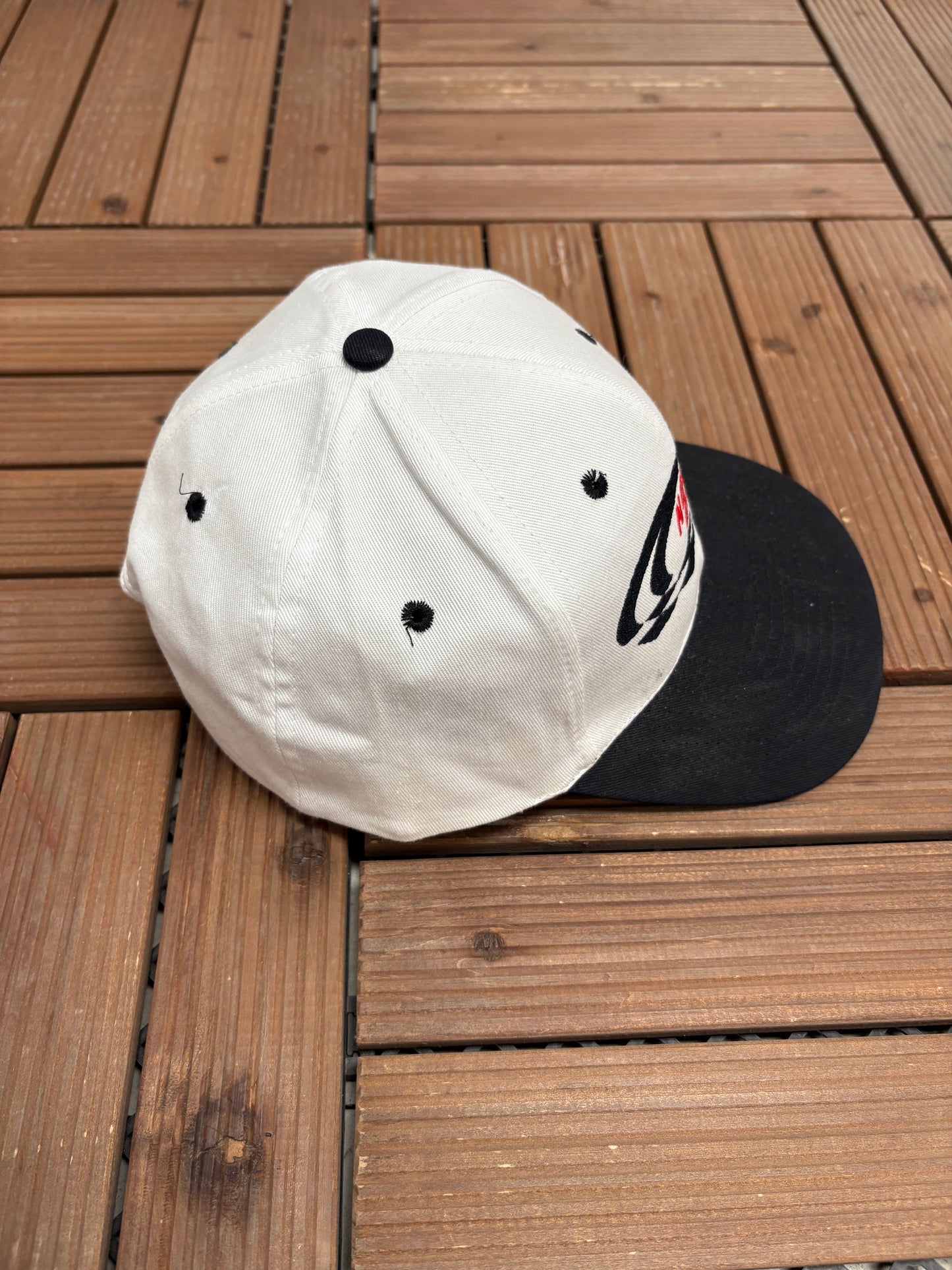 North Carolina Speedway Graphic Hat | Snap Back | Vintage 1990s White NASCAR Cap |