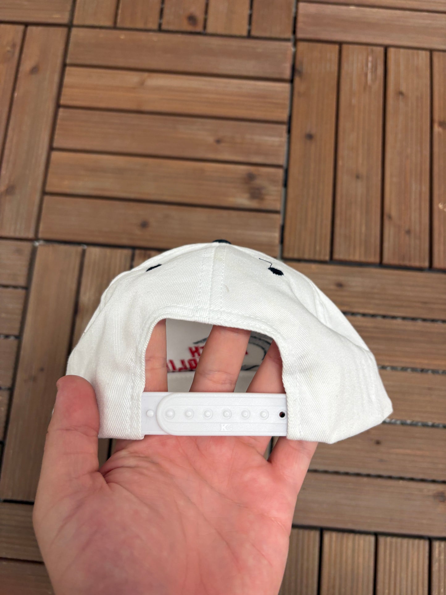 North Carolina Speedway Graphic Hat | Snap Back | Vintage 1990s White NASCAR Cap |