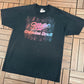 Miller Genuine Draft Graphic Tee | Size X-Large | Vintage 1990s Alcohol Promotional Black T-Shirt |