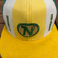 Minnesota North Stars Stitched Graphic Hat | Snap Back | Vintage 1990s NHL Hockey Yellow Cap |