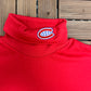 Montreal Canadiens Embroidered Logo Turtleneck Graphic Tee | Size X-Large | Vintage 1990s NHL Hockey Red T-Shirt |