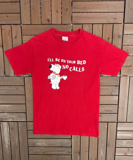 Family Guy I'll Be On Your Bed No Calls Graphic Tee | Size Small | Vintage 2000s Animated Television Series |