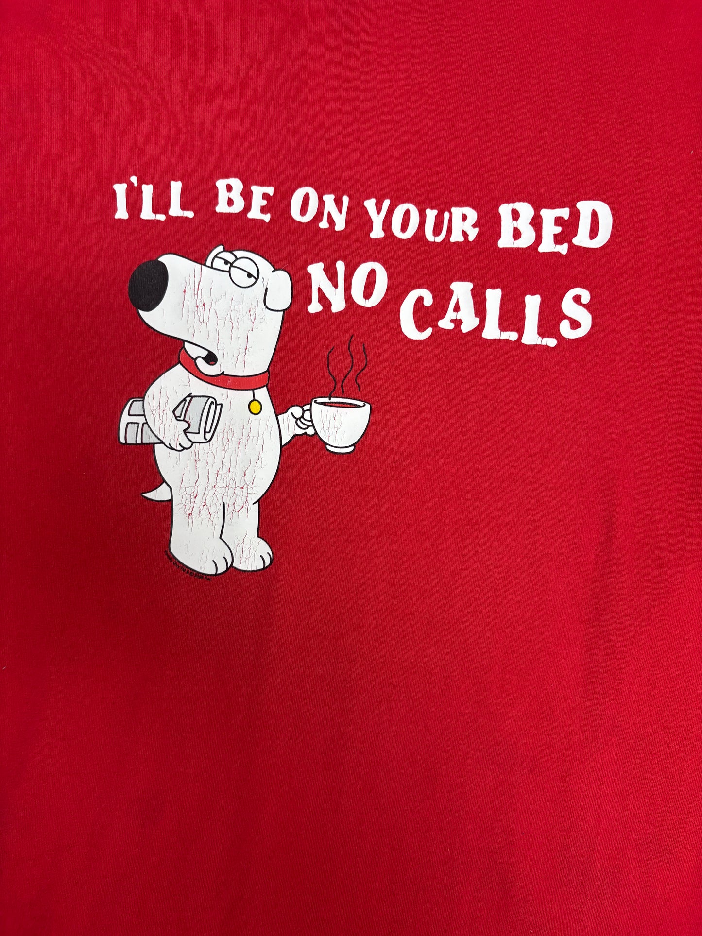 Family Guy I'll Be On Your Bed No Calls Graphic Tee | Size Small | Vintage 2000s Animated Television Series |