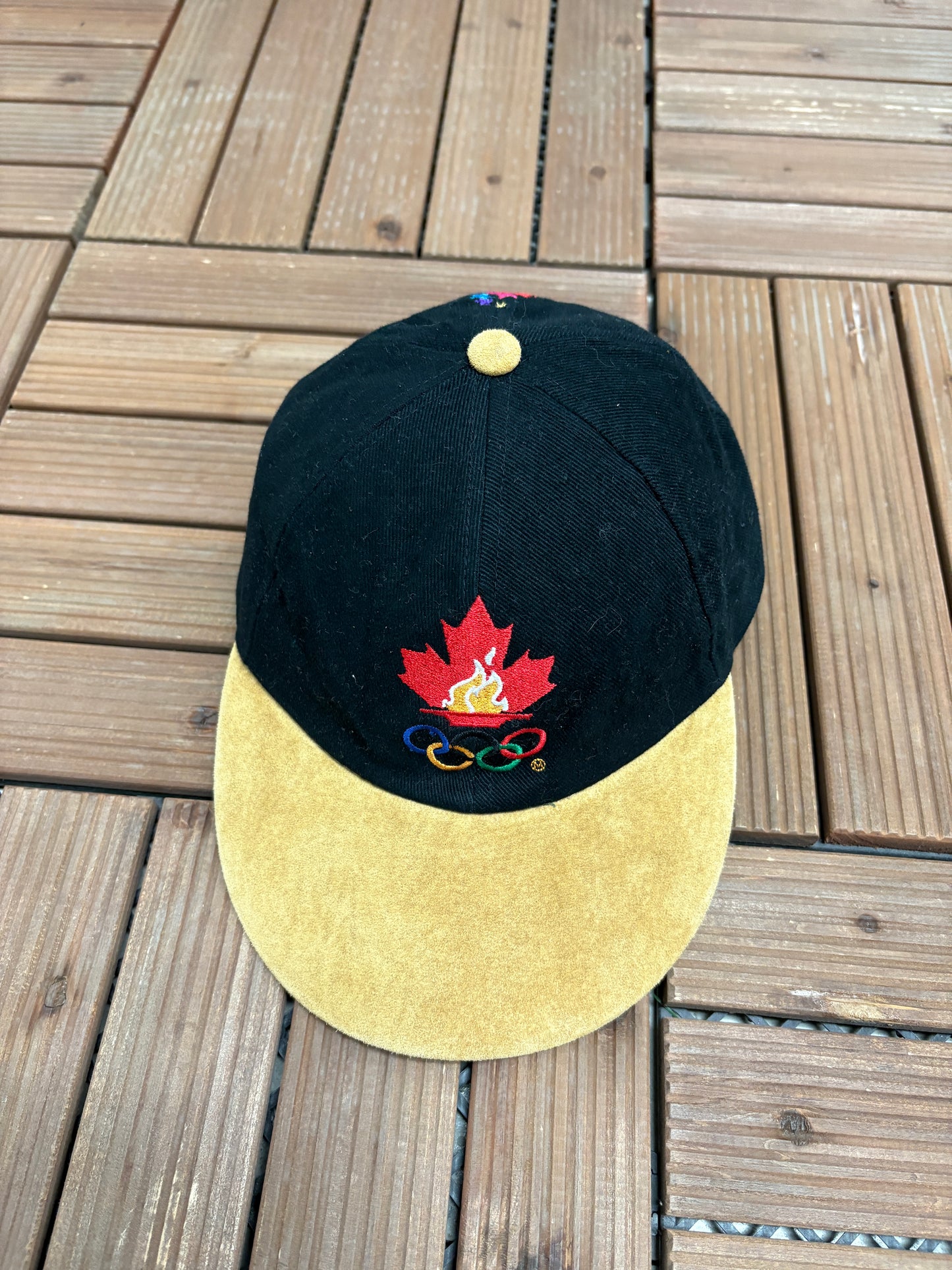 Team Canada Atlanta 1996 Olympics Hat | Metal Clasp | Vintage 1990s Black Cap |