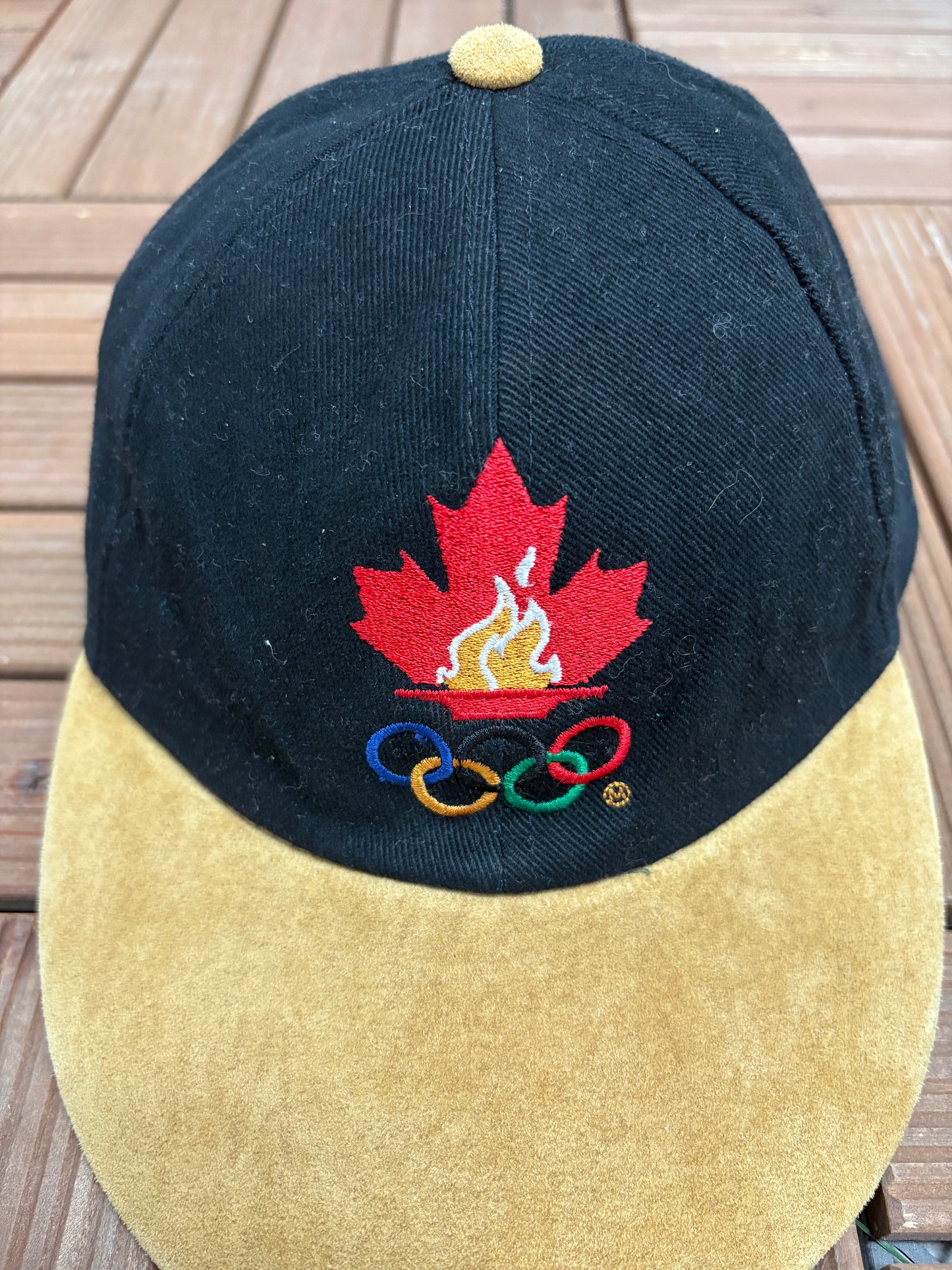 Team Canada Atlanta 1996 Olympics Hat | Metal Clasp | Vintage 1990s Black Cap |