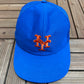 New York Mets Graphic Hat | Snap Back | Vintage 1990s MLB Baseball Trucker Blue Cap |