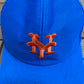 New York Mets Graphic Hat | Snap Back | Vintage 1990s MLB Baseball Trucker Blue Cap |