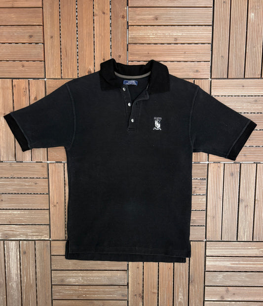 Guess Country Club Graphic Golf Shirt | Size Medium | Vintage 2000s Promotional Black T-Shirt |