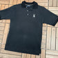 Guess Country Club Graphic Golf Shirt | Size Medium | Vintage 2000s Promotional Black T-Shirt |