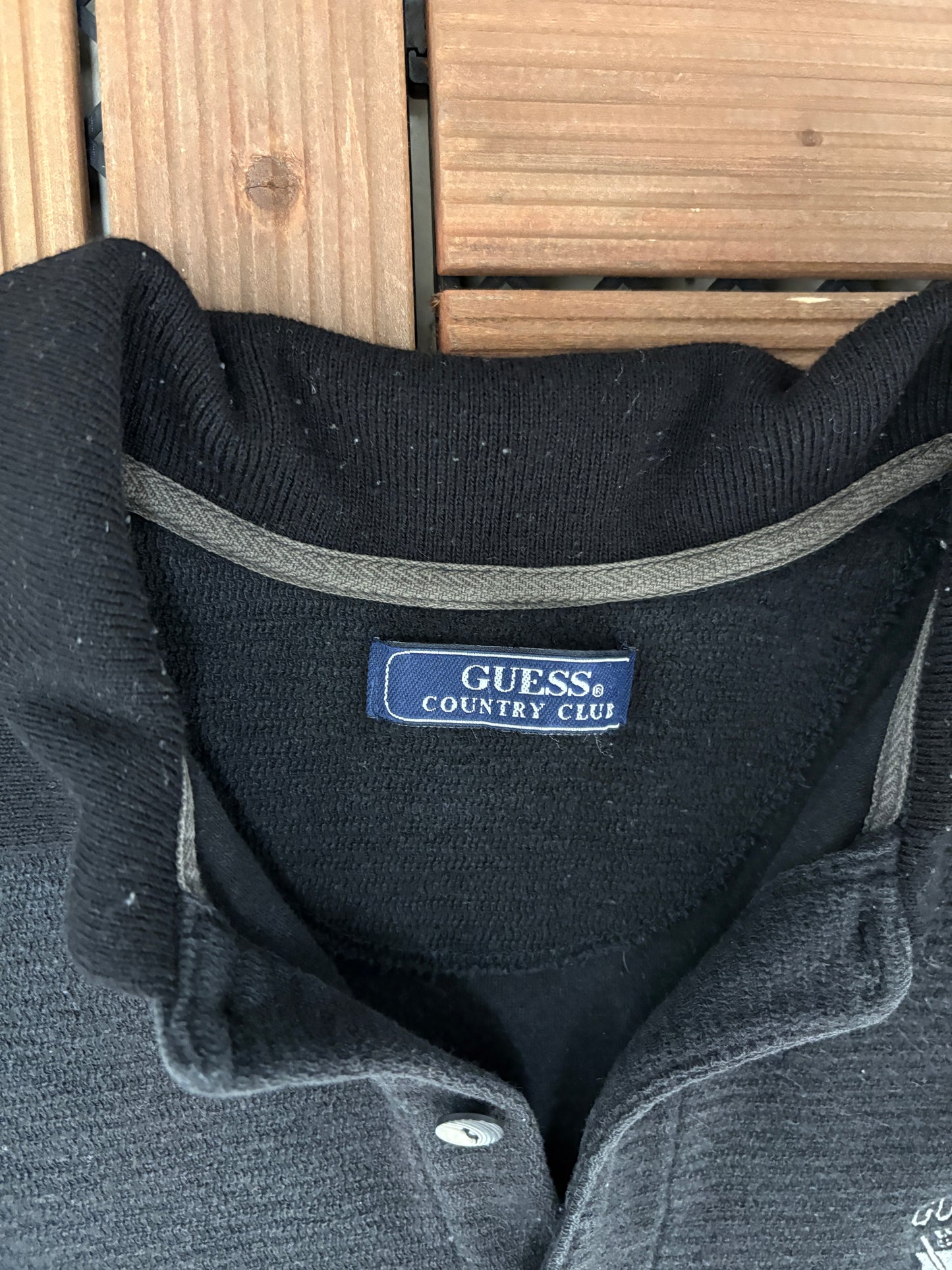 Guess Country Club Graphic Golf Shirt | Size Medium | Vintage 2000s Promotional Black T-Shirt |