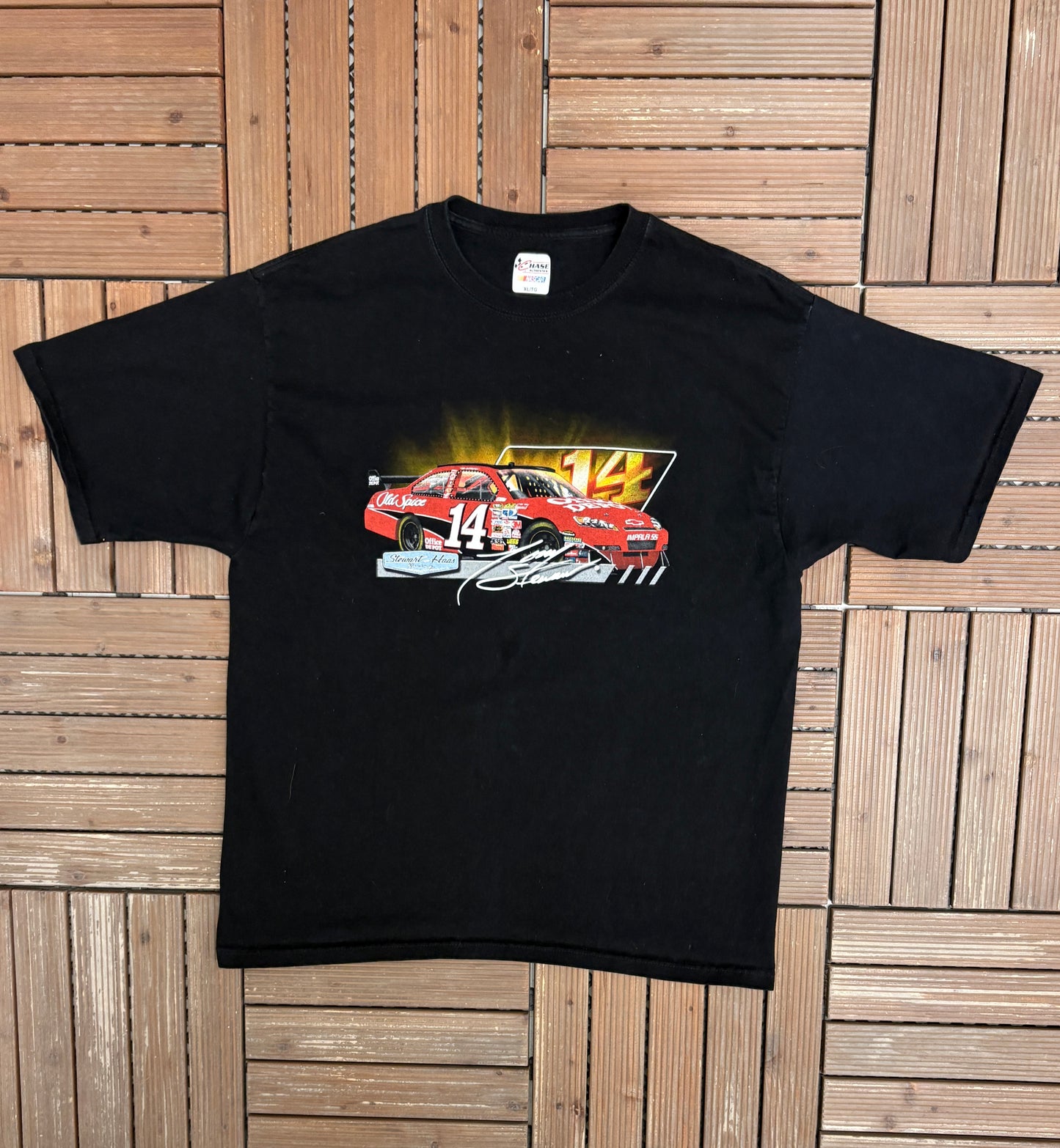 Tony Stewart Stewart-Haas Racing Graphic Tee | Size X-Large | Vintage 2000s Black NASCAR T-Shirt |