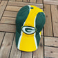 Green Bay Packers Embroidered Graphic Hat | Strap Back | Vintage 2000s NFL Football Yellow Cap |