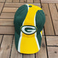 Green Bay Packers Embroidered Graphic Hat | Strap Back | Vintage 2000s NFL Football Yellow Cap |