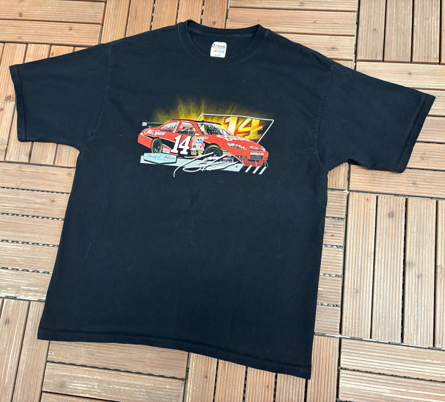 Tony Stewart Stewart-Haas Racing Graphic Tee | Size X-Large | Vintage 2000s Black NASCAR T-Shirt |