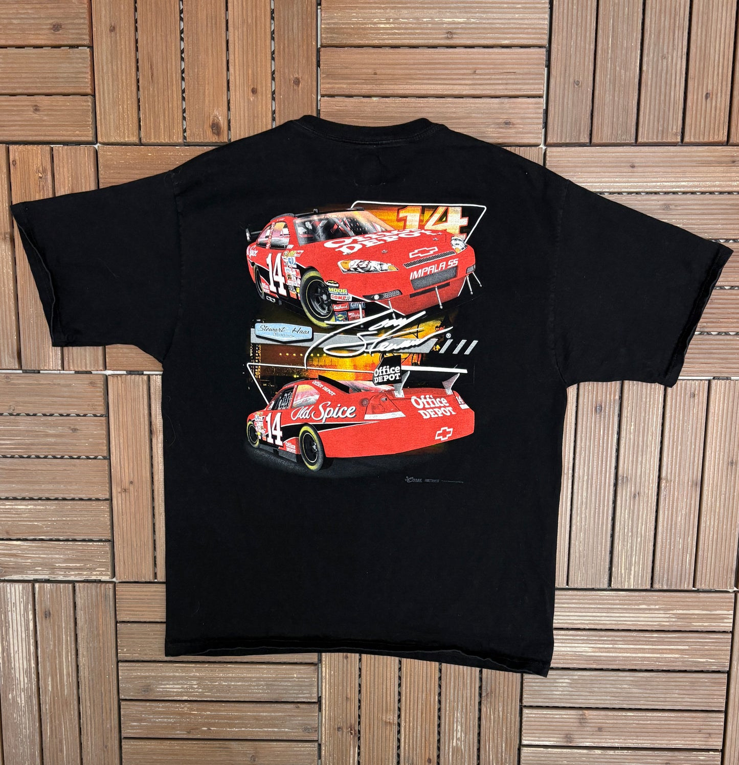 Tony Stewart Stewart-Haas Racing Graphic Tee | Size X-Large | Vintage 2000s Black NASCAR T-Shirt |