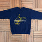 West Virginia Graphic Crewneck | Size X-Large | Vintage 1990s Tourist Made in USA Blue Sweater |