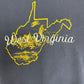 West Virginia Graphic Crewneck | Size X-Large | Vintage 1990s Tourist Made in USA Blue Sweater |