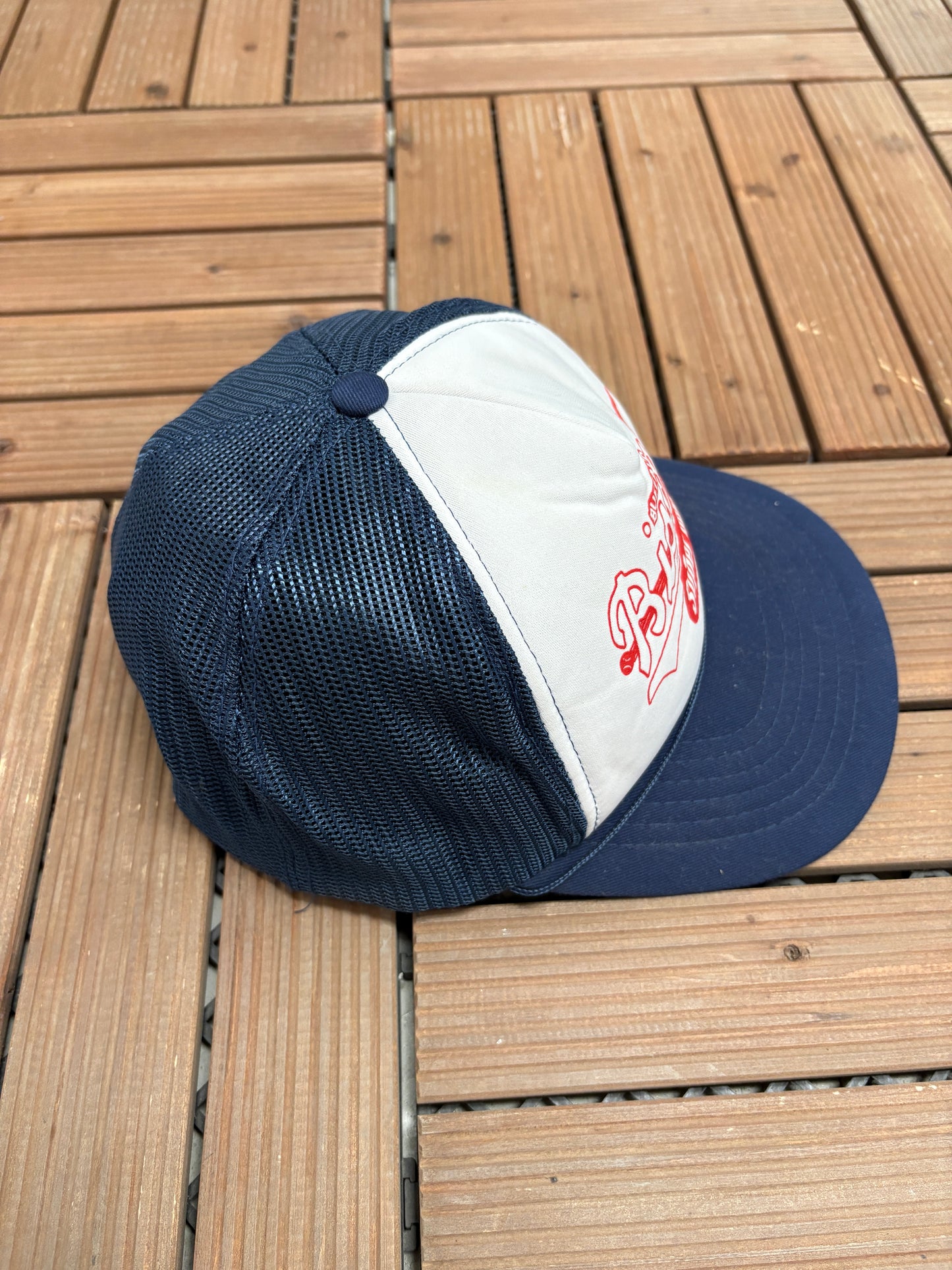 Buffalo Bisons Super Duper Graphic Hat | Snap Back | Vintage 1990s Minor League White Baseball Cap |