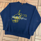 West Virginia Graphic Crewneck | Size X-Large | Vintage 1990s Tourist Made in USA Blue Sweater |