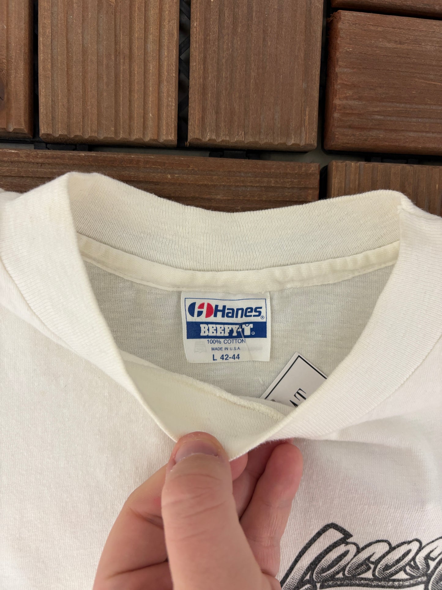 Locos Only Surfwear Graphic Tee | Size Large | Vintage 1990s Surf White T-Shirt |