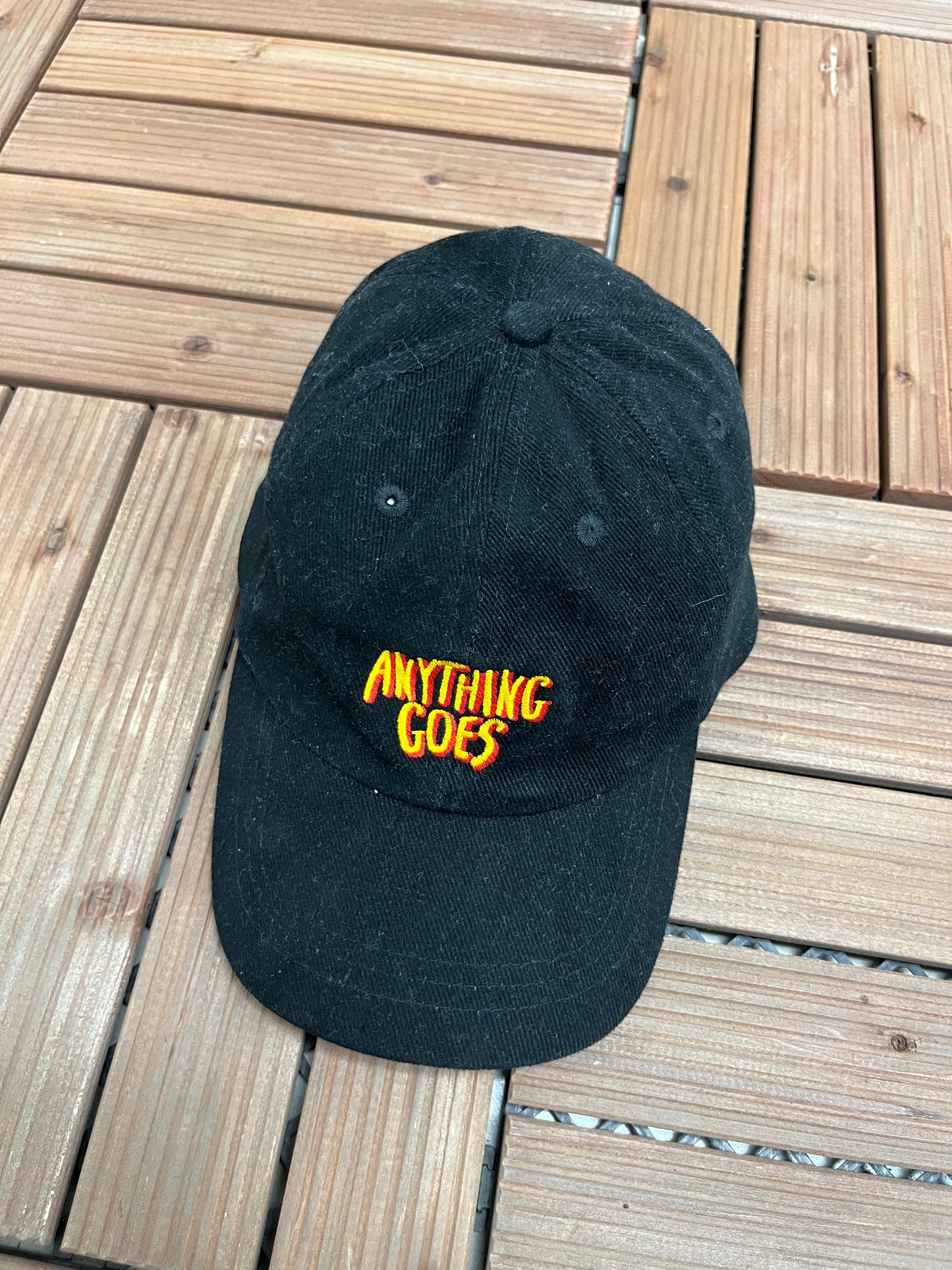 Kahlua Anything Goes Embroidered Graphic Hat | Metal Clasp | Vintage 2000s Promotional Black Cap |