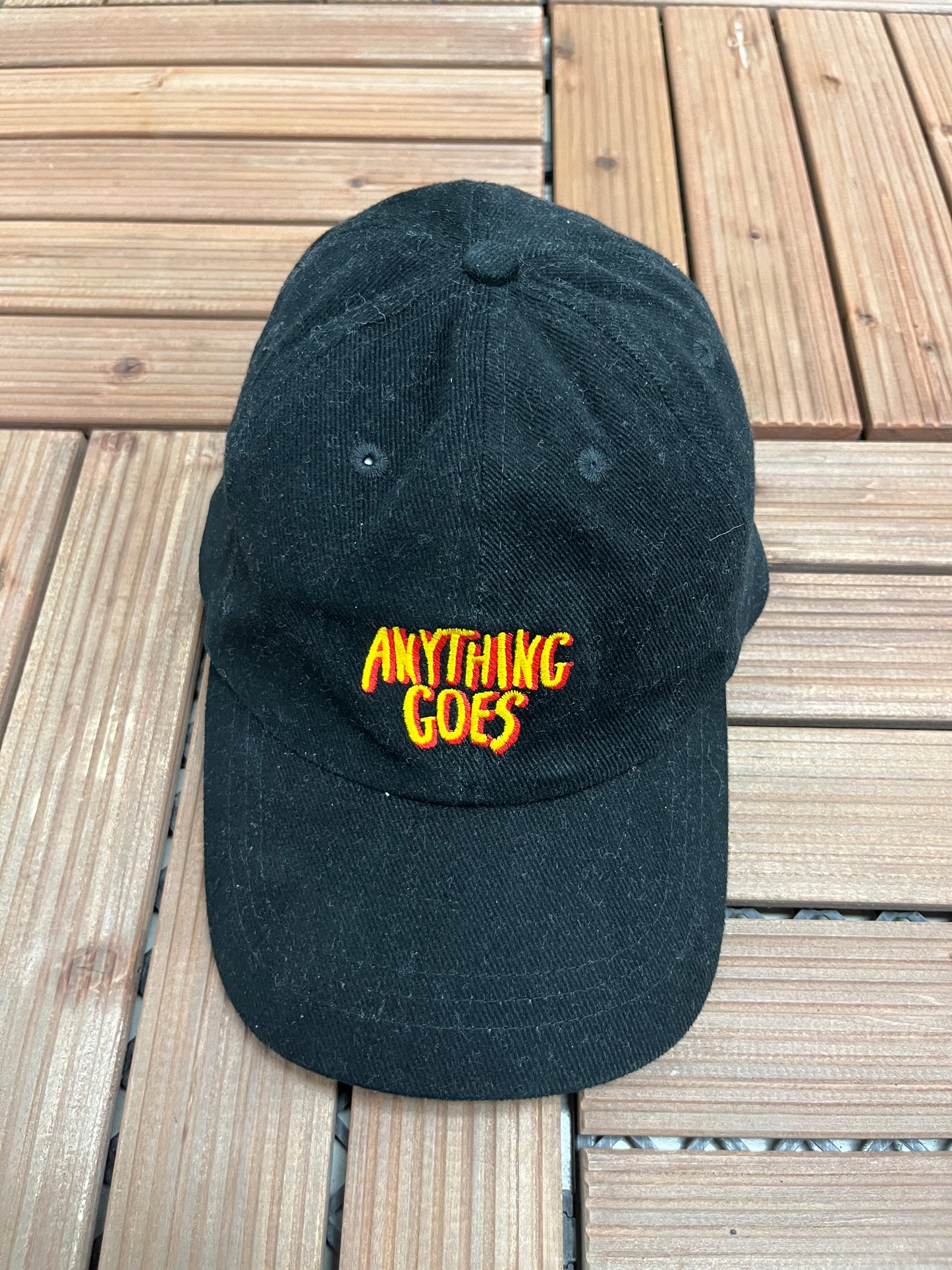 Kahlua Anything Goes Embroidered Graphic Hat | Metal Clasp | Vintage 2000s Promotional Black Cap |