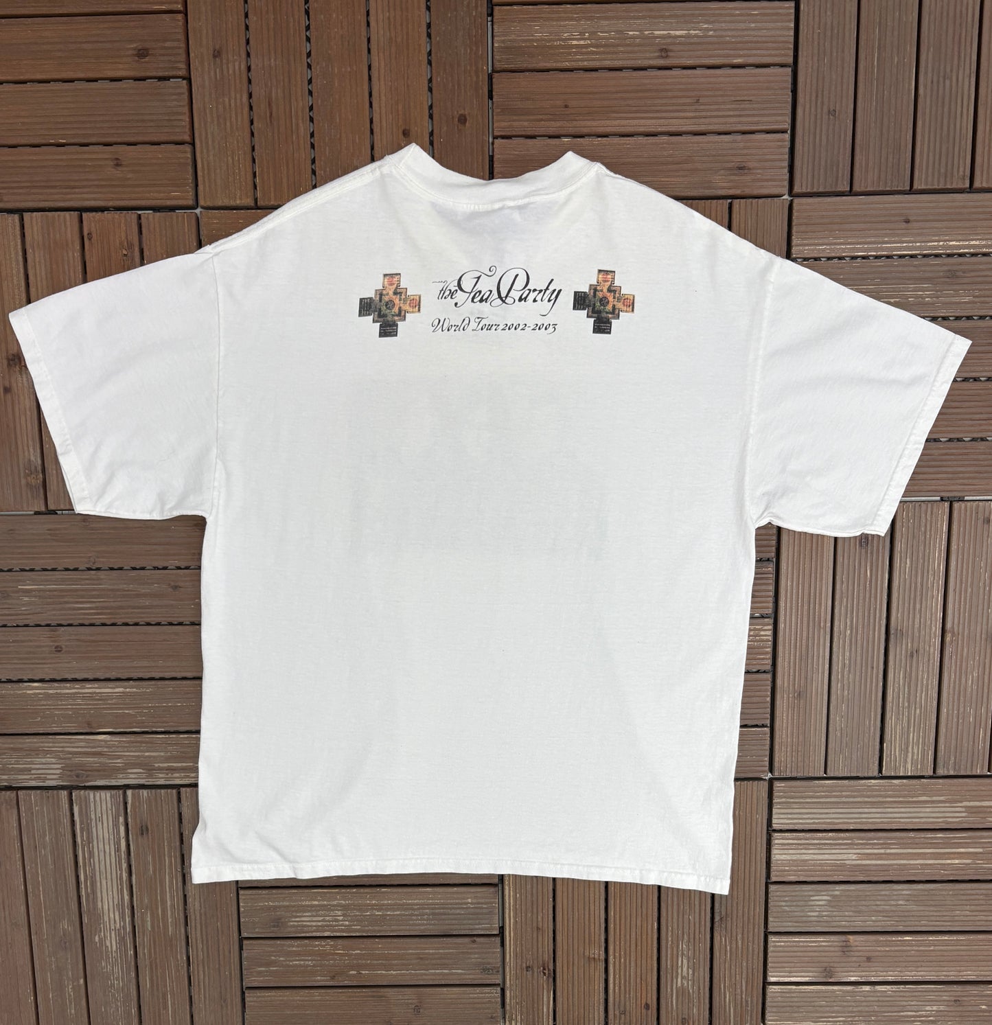 The Tea Party The Interzone Mantras Graphic Tee | Size X-Large | Vintage 2000s Canadian Rock Band White T-Shirt |