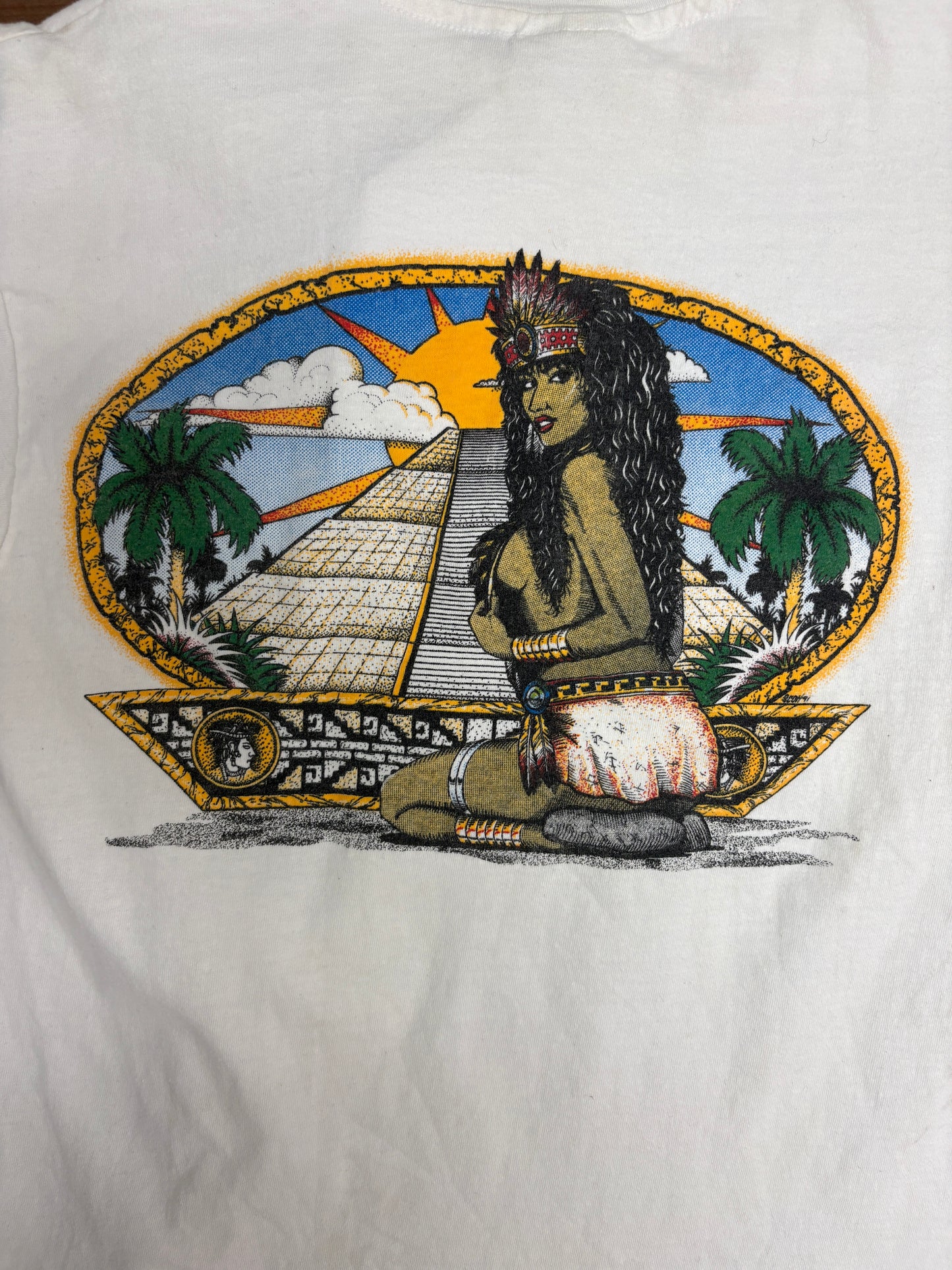Locos Only Surfwear Graphic Tee | Size Large | Vintage 1990s Surf White T-Shirt |