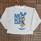 Mickey Mouse Cartoon Graphic Crewneck | Size Large/XL | Vintage 1990s Promotional Cartoon Grey Sweatshirt |