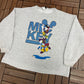 Mickey Mouse Cartoon Graphic Crewneck | Size Large/XL | Vintage 1990s Promotional Cartoon Grey Sweatshirt |