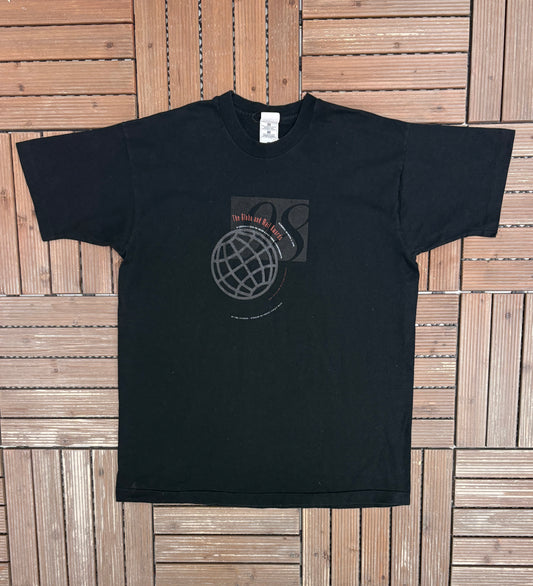 Globe and Mail Awards 1998 Graphic Tee | Size X-Large | Vintage 1990s Promotional Black T-Shirt |