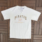 Pittsburgh Pirates Embroidered Graphic Tee | Size Large | Vintage 2000s White MLB Baseball T-Shirt |